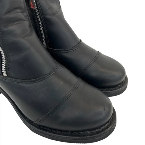 Red Wing Women’s Double Zip Black Leather Motorcycle Boots - Picture 10 of 16